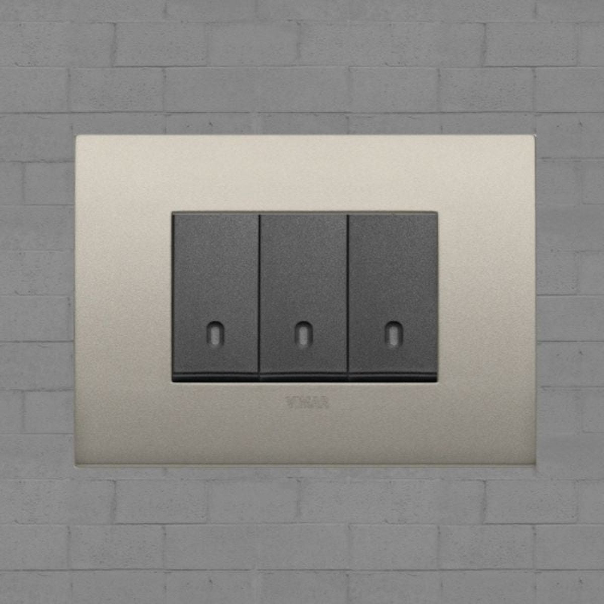 Vimar Arke Metal 3 Gang switch - Matt Champagne - 16A - PHOTO 4