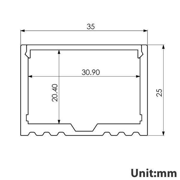 LED Extrusion EXLP36 Linear Profile - 2 Metres - PHOTO 3