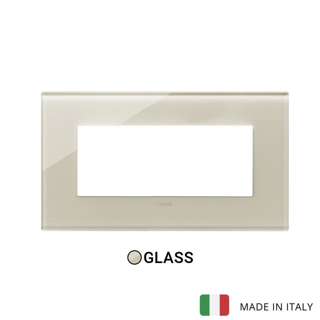 Vimar Eikon Exe Plate 5M Glass Canvas White