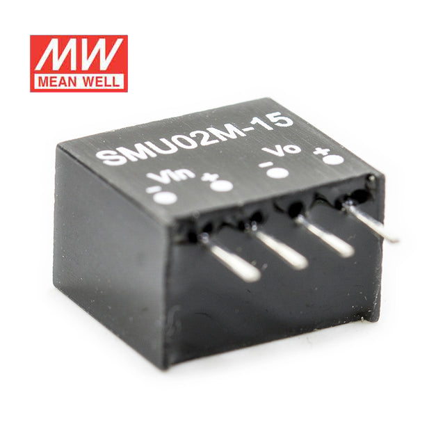 Mean Well SMU02M-15 DC-DC Converter - 2W - 10.8~13.2V in 15V out 133mA