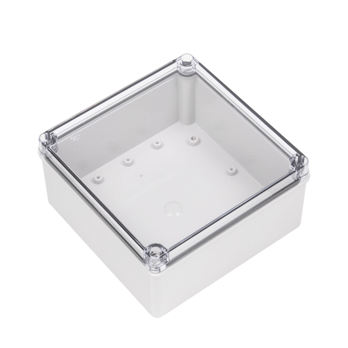 Boxco S-Series 200x200x100mm Plastic Enclosure, IP67, IK08, ABS, Transparent Cover, Screw Type - PHOTO 1