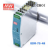 Mean Well EDR-75-48 Single Output Industrial Power Supply 75W 48V 1.6A - DIN Rail