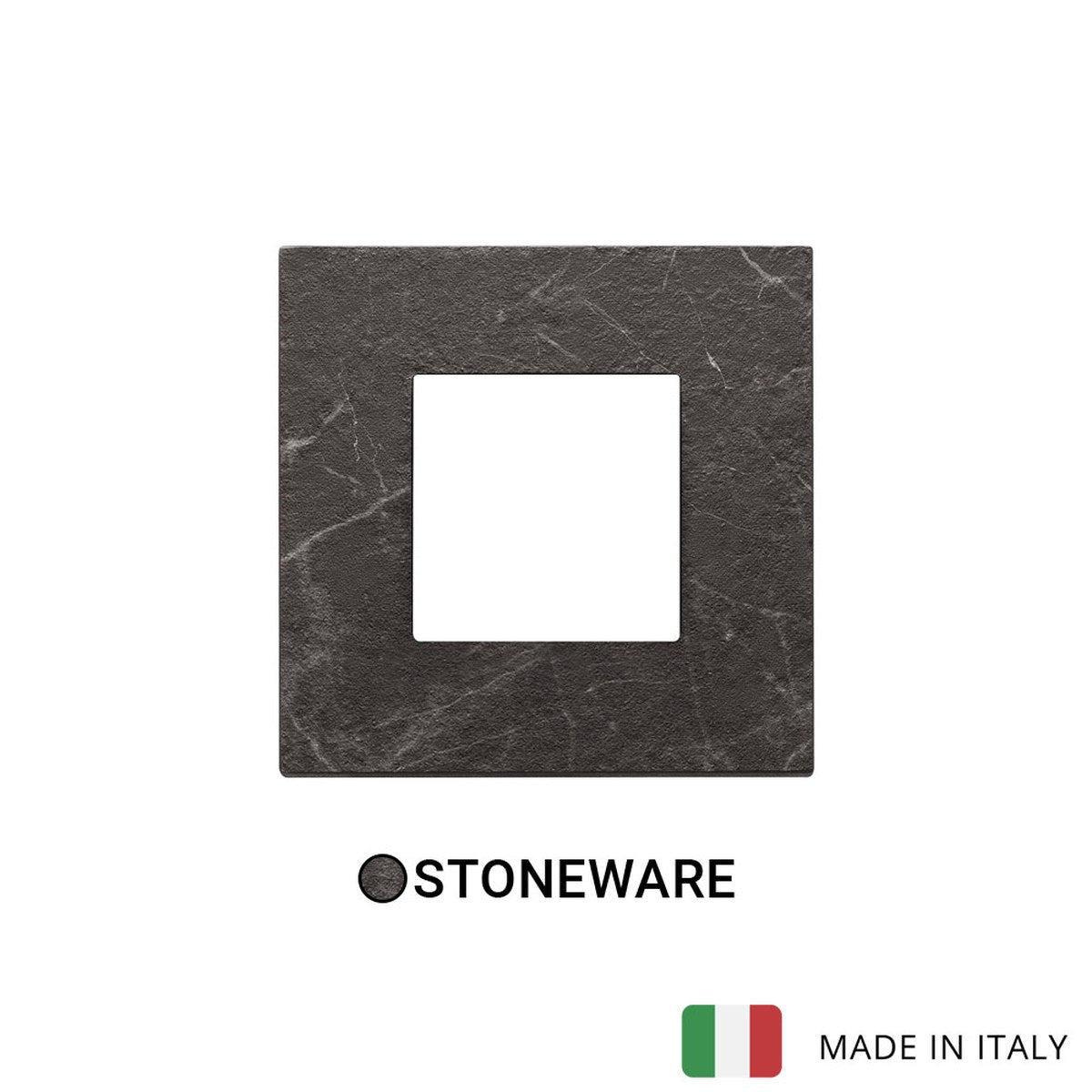 Vimar Eikon Plate 2M Marbl.Stoneware Black Marquina - Square