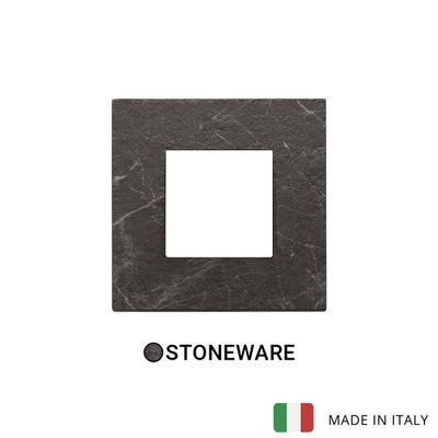 Vimar Eikon Plate 2M Marbl.Stoneware Black Marquina - Square
