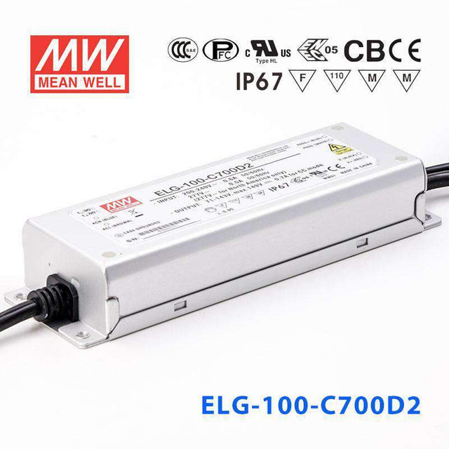 Mean Well ELG-100-C700D2 AC-DC Single output LED Driver (CC) with PFC