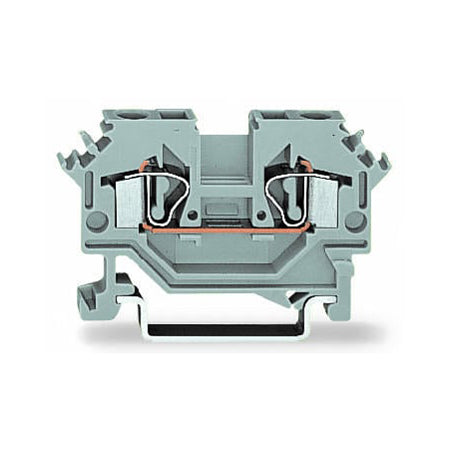 Wago 281-601 2-conductor Through Terminal Block 4mm² Lateral Marker Slots for DIN-rail CAGE CLAMP® Gray