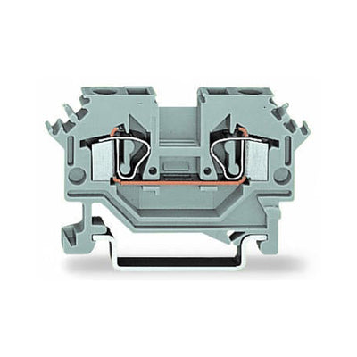 Wago 281-601 2-conductor Through Terminal Block 4mm² Lateral Marker Slots for DIN-rail CAGE CLAMP® Gray