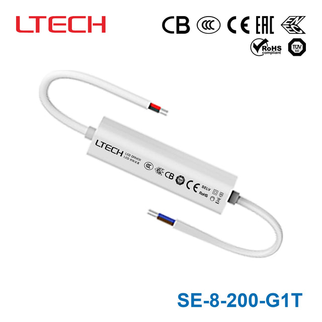 Ltech SE-8-200-G1T 6.3W 9-42VDC CC Triac LED Driver 0.45A