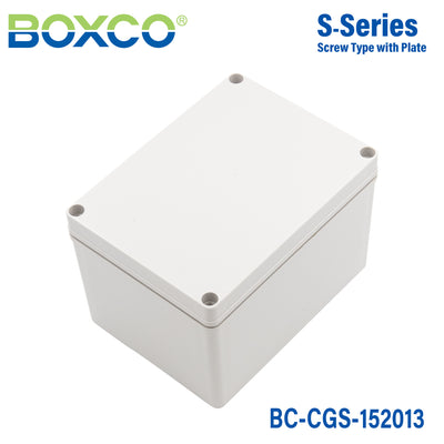 Boxco S-Series 150x200x130mm Plastic Enclosure, IP67, IK08, PC, Grey Cover, Screw Type