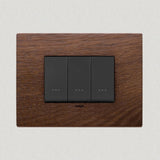 Vimar Eikon Wood 3 Gang Switch - American Walnut - 16A - PHOTO 3