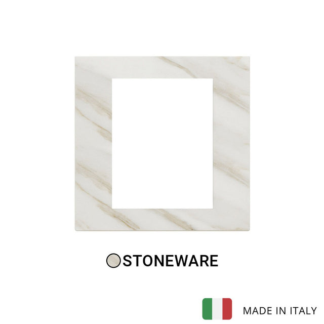 Vimar Eikon Exe Plate 8M Marbl Stoneware White Calacatta