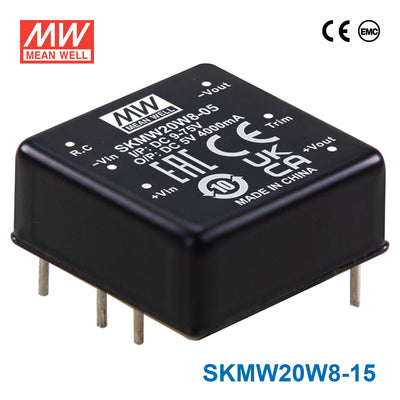 Mean Well SKMW20W8-15 20W DC-DC Converter 15VDC 1.33A