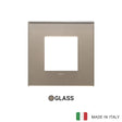 Vimar Eikon Exe Plate 2M Mirror Glass Opal Brown - Square