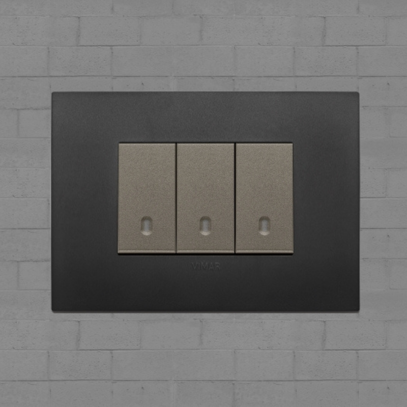 Vimar Arke Plastic 3 Gang switch - Black - 16A - PHOTO 22