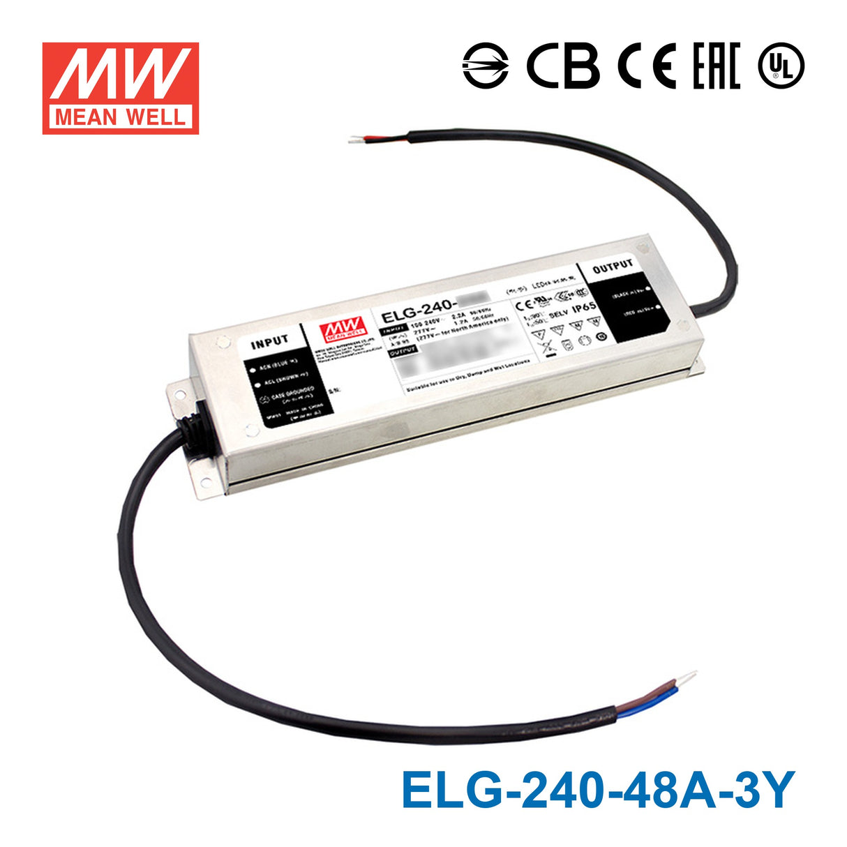 Mean Well ELG-240-48A-3Y AC-DC Single output LED Driver Mix Mode (CV+CC) with PFC 5A