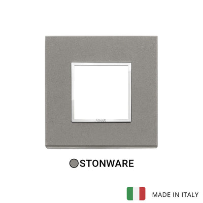 Vimar Eikon Evo Plate 2M Stone Grey Quartzite - Square
