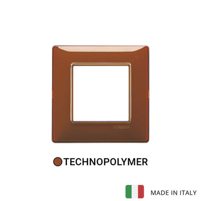 Vimar Plana Plate 2M Technopolymer Brown - Square