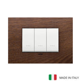Vimar Eikon Wood 3 Gang Switch - American Walnut - 16A