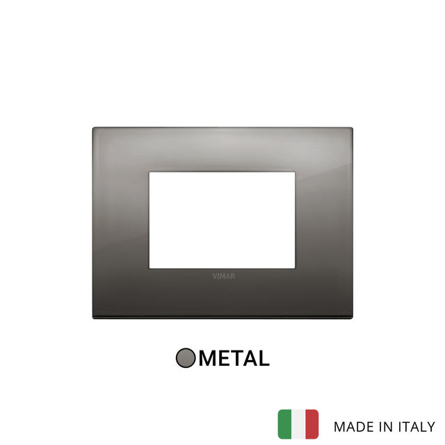 Vimar Arke Classic Plate 3M Metal Black Chrome