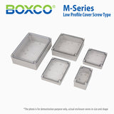 Boxco M-Series 180x180x100mm Plastic Enclosure, IP67, IK08, PC, Transparent Cover, Screw Type