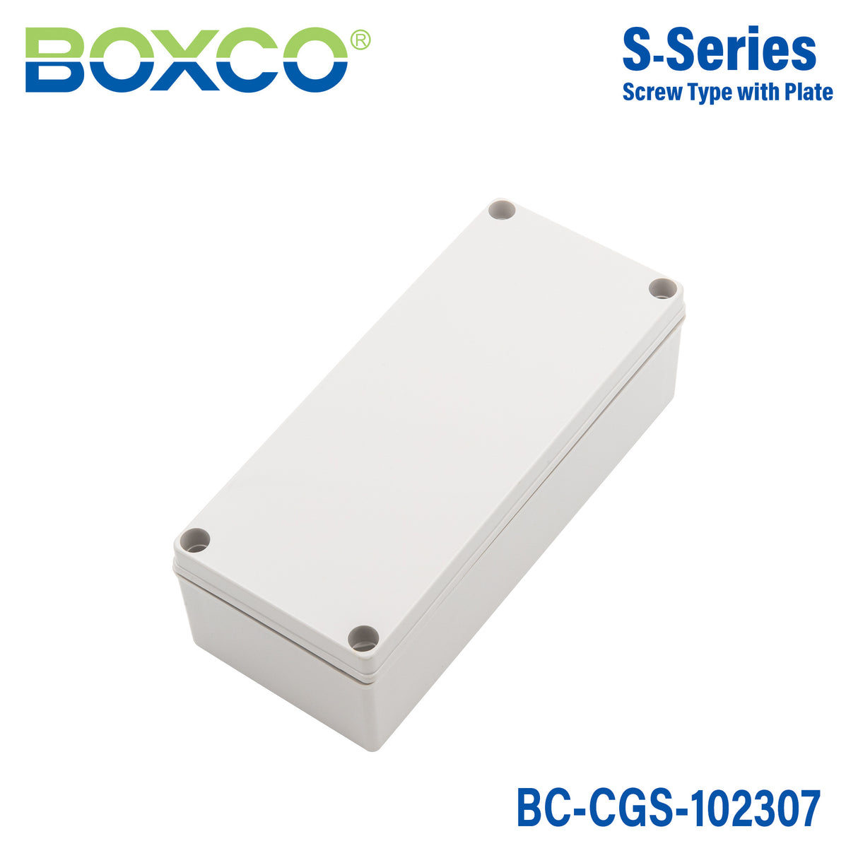 Boxco S-Series 100x230x70mm Plastic Enclosure, IP67, IK08, PC, Grey Cover, Screw Type