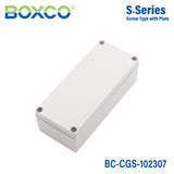 Boxco S-Series 100x230x70mm Plastic Enclosure, IP67, IK08, PC, Grey Cover, Screw Type