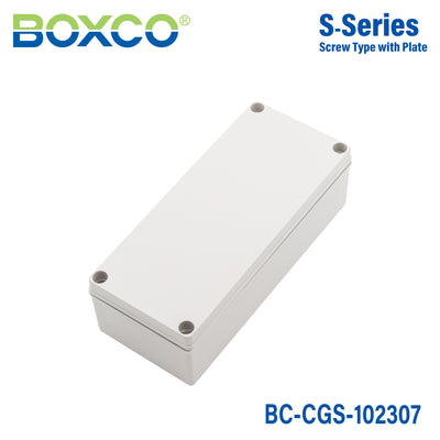 Boxco S-Series 100x230x70mm Plastic Enclosure, IP67, IK08, PC, Grey Cover, Screw Type