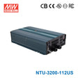 Mean Well NTU-3200-112US True Sine Wave DC-AC Inverter 3200W 110V out 12V in with US Socket, with AC by-pass function