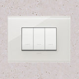 Vimar Eikon Glass 3 Gang Switch - Milky White - 16A - PHOTO 4