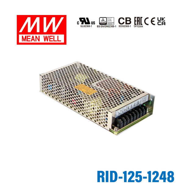 Mean Well RID-125-1248 AC-DC Dual output enclosed power supply 125W