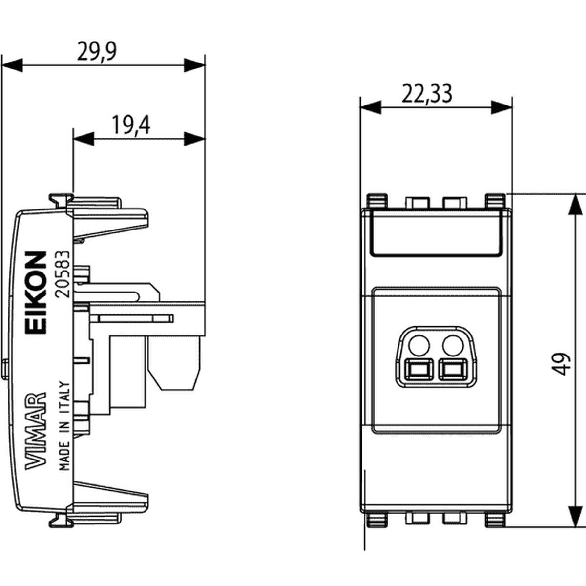 Eikon Speaker Connector Grey - PHOTO 3