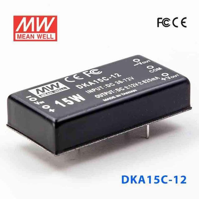 Mean Well DKA15C-12 DC-DC Converter - 15W - 36~72V in ±12V out 625mA