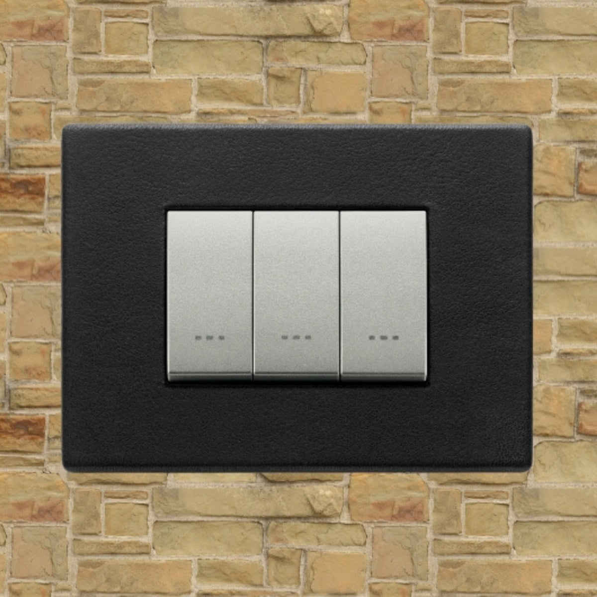 Vimar Eikon Leather 3 Gang Switch - Black Forest - 16A - PHOTO 8