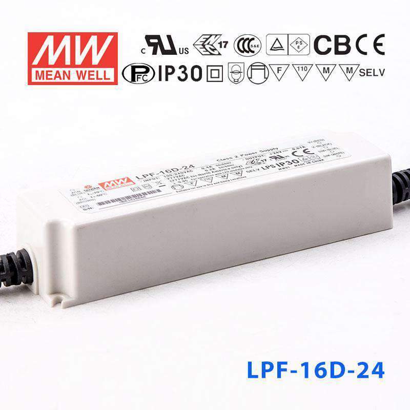 Mean Well LPF-16D-24 Power Supply 16W 24V - Dimmable
