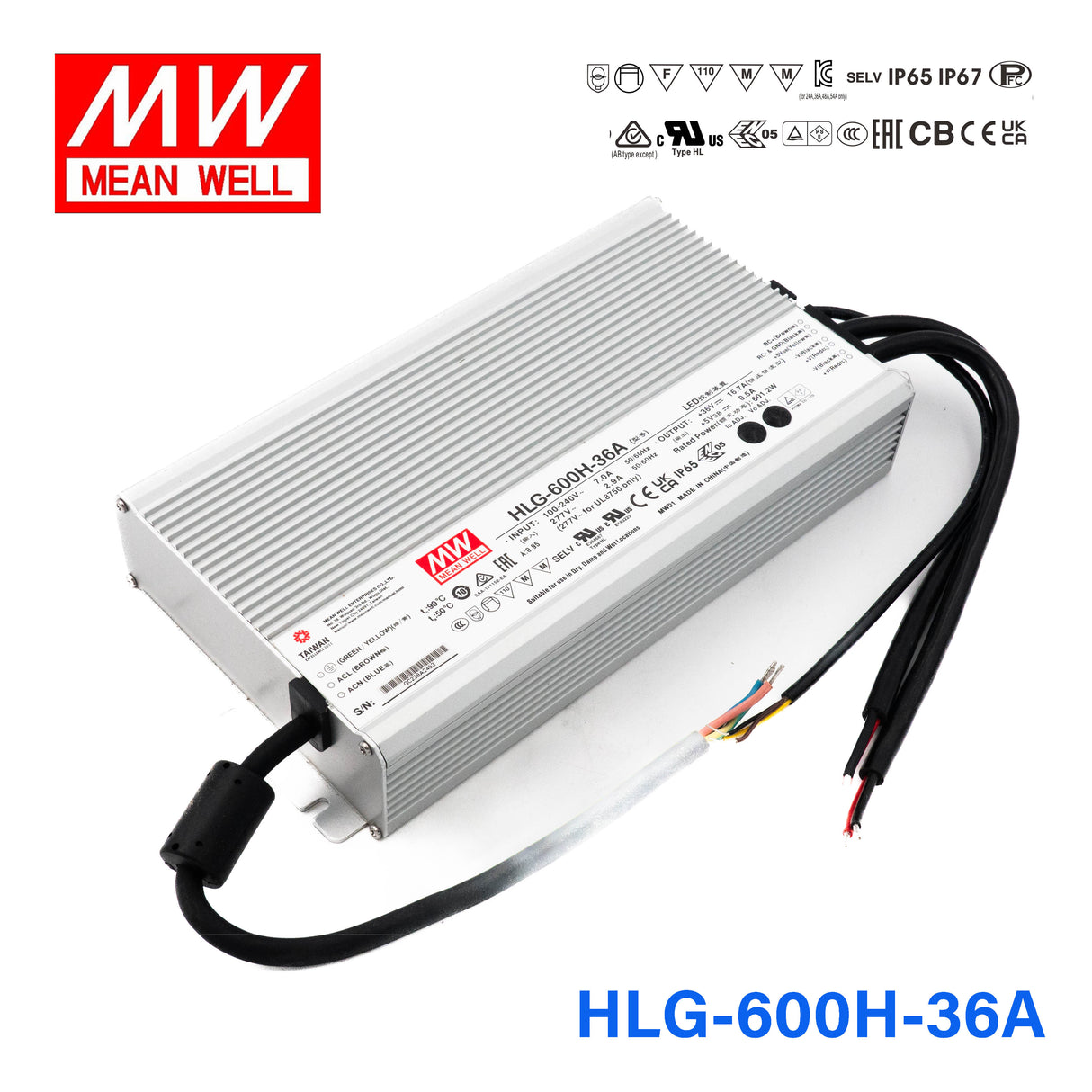 Mean Well HLG-600H-36A Power Supply 600W 36V - Adjustable 16.7A