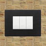 Vimar Eikon Leather 3 Gang Switch - Black Forest - 16A - PHOTO 6