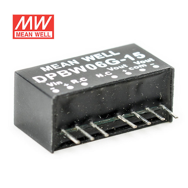 Mean Well DPBW06G-15 DC-DC Converter - 6W - 18~75V in ±15V out 200mA
