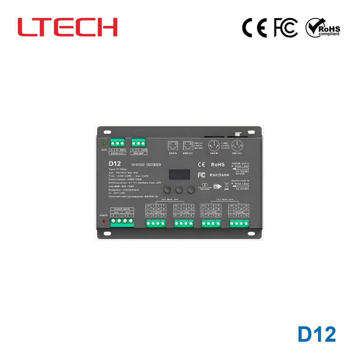 Ltech D12 1440W DMX512 LED Controller
