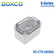 Boxco S-Series 65x95x55mm Plastic Enclosure, IP67, IK08, PC, Transparent Cover, Screw Type