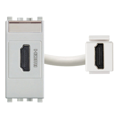 Eikon  HDMI Outlet Socket Connector Silver