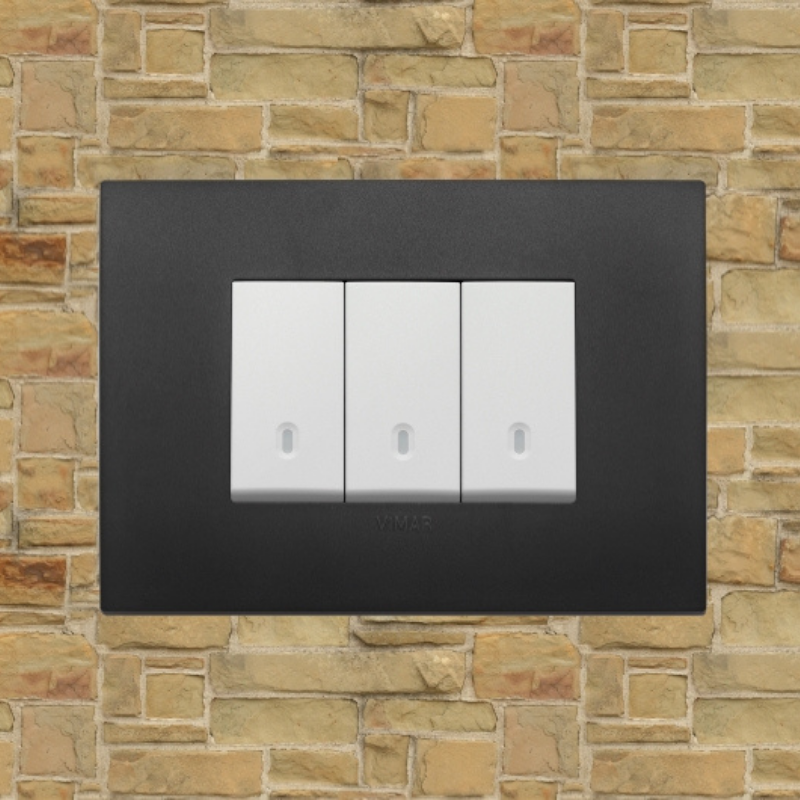 Vimar Arke Plastic 3 Gang switch - Black - 16A - PHOTO 9