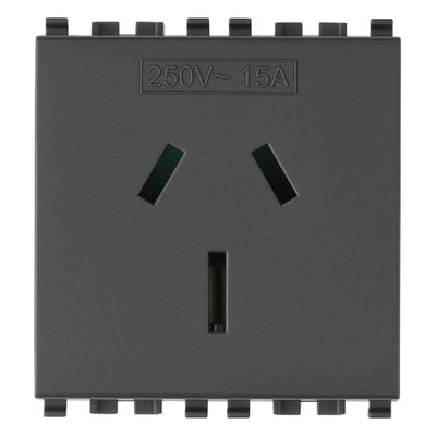 Vimar Eikon 2P+E 15A Australian Sicury Outlet Grey
