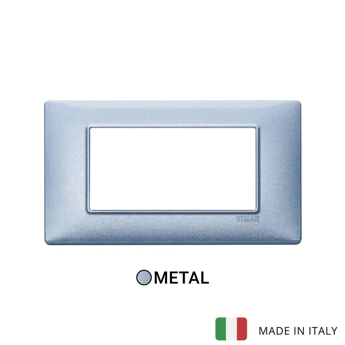 Vimar Plana Plate 4M Metal Metallized Blue