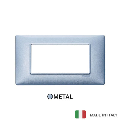 Vimar Plana Plate 4M Metal Metallized Blue