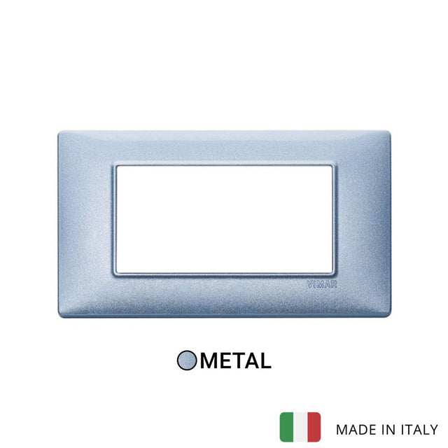 Vimar Plana Plate 4M Metal Metallized Blue
