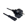 2M Figure 8 Power Cord - 2 pin plug to figure 8 (IEC 320 C7) connector 7.5A. SAA approved power cord. BLACK Colour