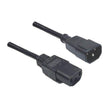 0.2M IEC Male to Female 10A SAA Approved Power Cord. (C14 to C13) BLACK Colour
