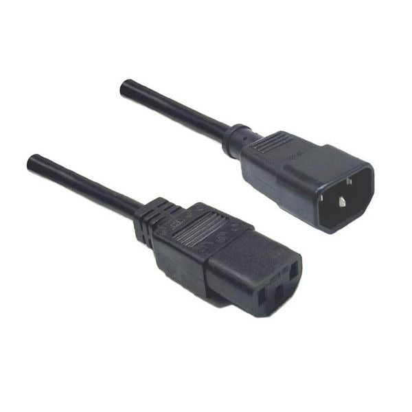 0.3M IEC Male to Female 10A SAA Approved Power Cord. (C14 to C13) BLACK Colour