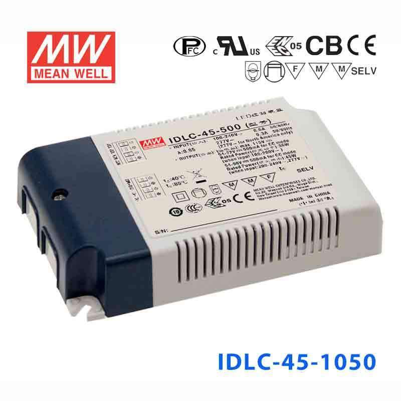 Mean Well IDLC-45-1050 Power Supply 45W 1050mA, Dimmable
