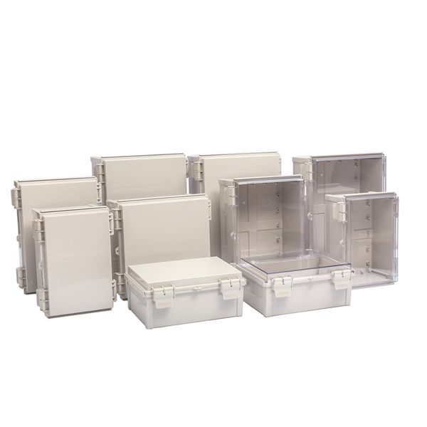 Boxco Q-Series 400×500×200mm Plastic Enclosure, IP67, IK08, ABS, Transparent Cover, Plastic Hinge and Latch Type